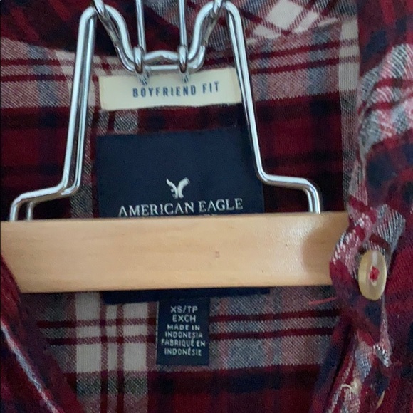 ❤️ AE Boyfriend Fit Half Button Flannel Top - Picture 4 of 4